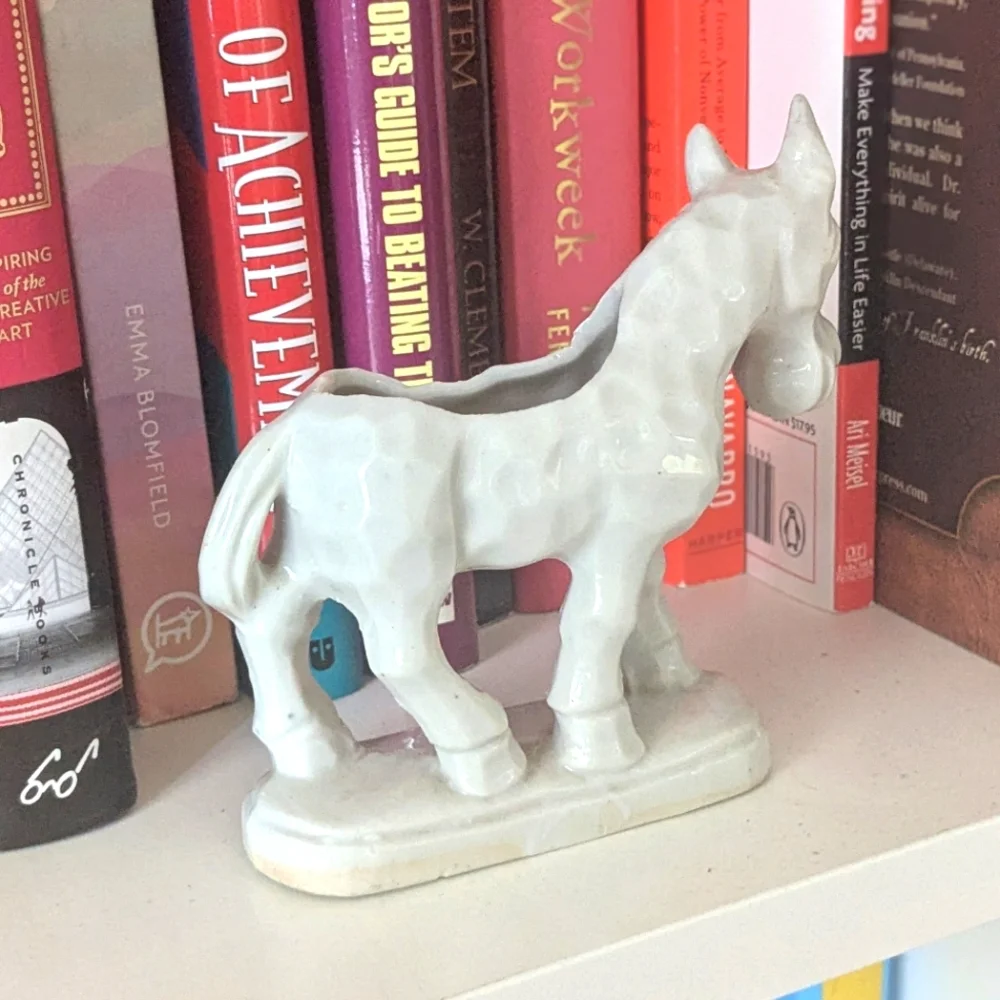 Vintage Ceramic Horse Planter/Vase - Made in Japan